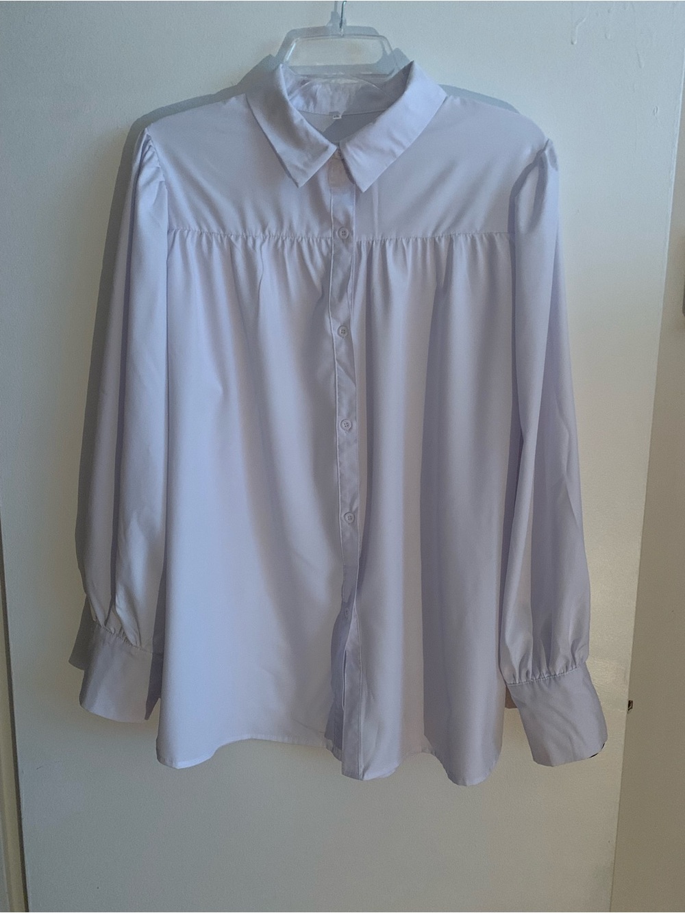 Yoins , Classic Button-Up Blouse in white long sleeves